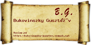 Bukovinszky Gusztáv névjegykártya